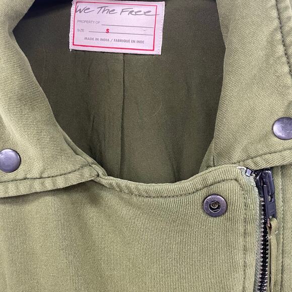 Free People We The Free Rebel Knit Oversized Moto Jacket Green Womens Small - Picture 4 of 7